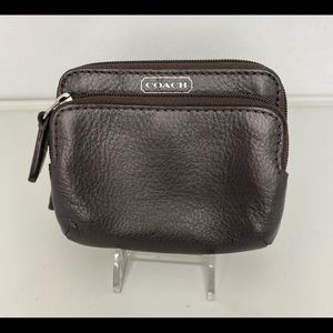 Coach Leather Pebbled Wallet With Card Slots.